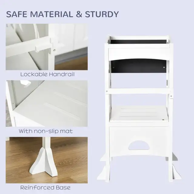 Kids Kitchen Helper Foldable Step Stool Toddler Kitchen Stool wi in Chairs & Recliners in Markham / York Region - Image 5