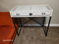 Glass table with compartment drawer