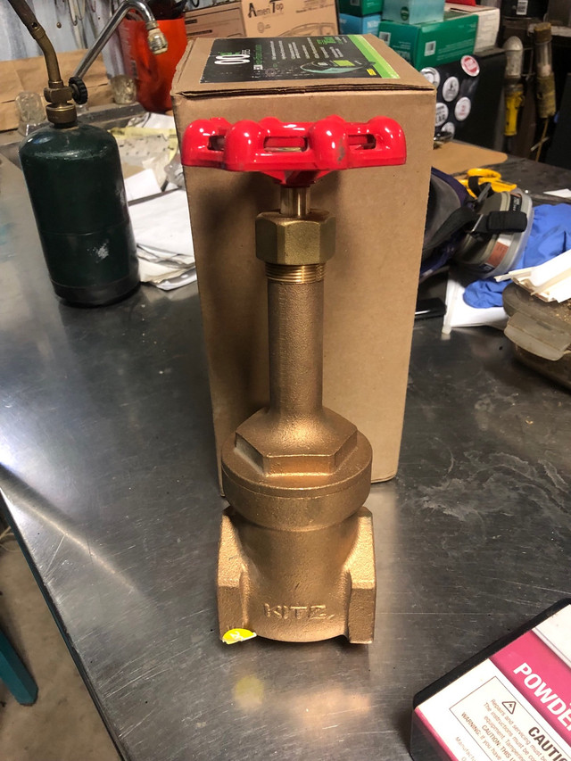 Kitz 2” long neck brass gate valve  in Plumbing, Sinks, Toilets & Showers in Hamilton