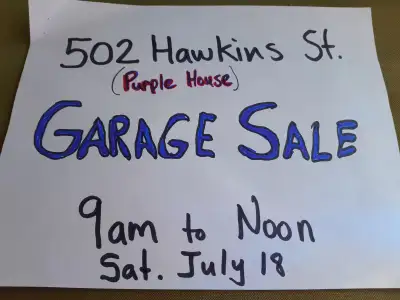 Garage Sale, this Saturday, View more