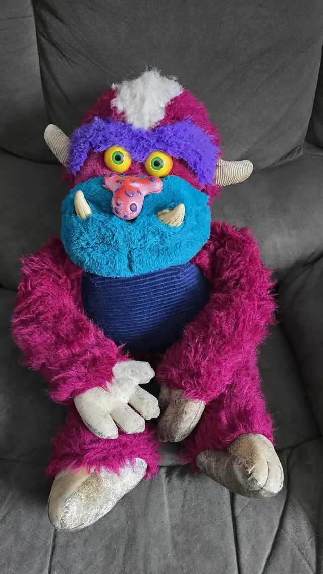 Vintage 1986 My Pet Football Monster Plush