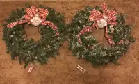 2x Lighted 16” Christmas Wreaths
