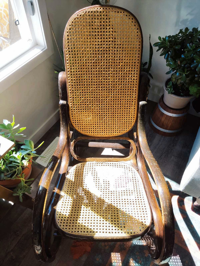New Wayfair Wooden Shelf + Vintage Bentwood Rocking chair  in Multi-item in Edmonton - Image 4