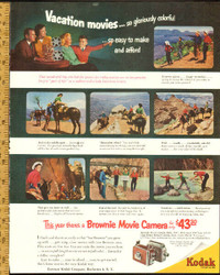1956 large authentic magazine ad for Kodak Brownie Movie Camera