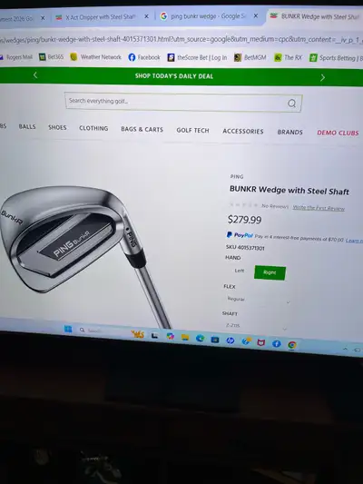 Left handed Ping Bunkr wedge. , View more