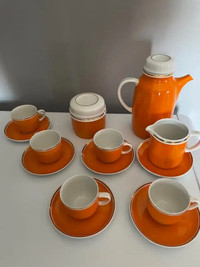 Petit set de thé (Orange et or) - vendu tel quel