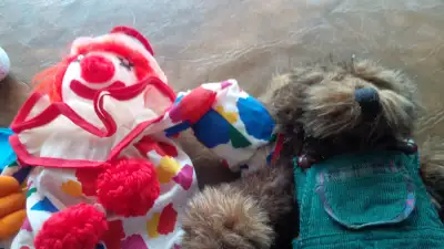 6 Plush Characters, Mickey Mouse, Elmo, Ernie, Clown, Etc., View more