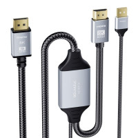 8K HDMI 2.1 to DisplayPort 1.4 Adapter Cable USB Powered 6.6ft