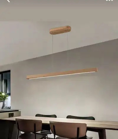 Linear wooden pendant LED light, View more