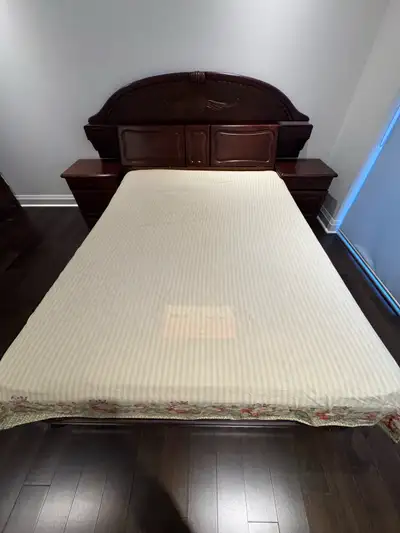 Solid Wood Queen Bed Frame with 8 Drawer Dresser set, View more