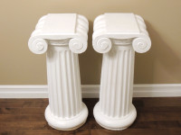 Greek Style Cast Marble Pillar Pedestals