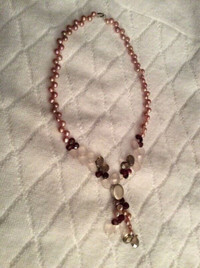 Genuine Freshwater pearl and gemstone necklace 18”