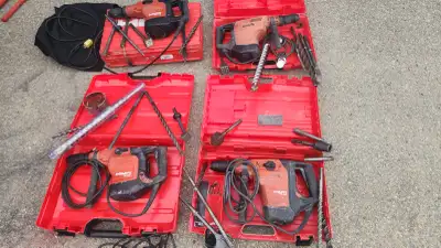 7 hilti hammer drills and 1 jack hammer bits inc '6950$, View more