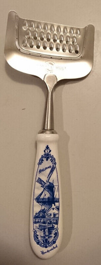 Antique  Henri Willing Delft Blue Cheese Grater