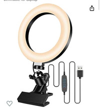 6.0inch Selfie Ring Light with Monitor Clip-on Video Conference