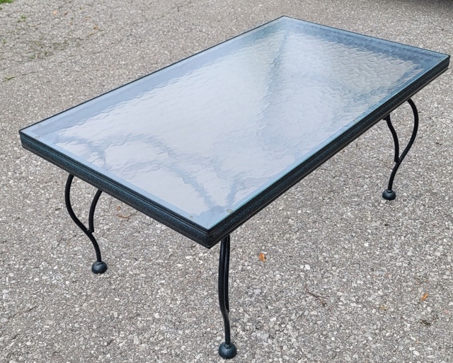 Vintage Wrought Iron Coffee Table with Glass Top Arts & Collectibles Oshawa / Durham Region
