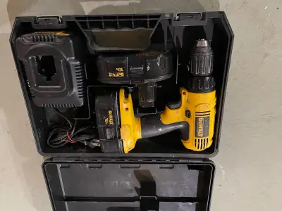 DEWALT Cordless drill with 2 batteries and charger, View more