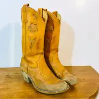Retro 80s genuine leather cowboy boot (femme)s