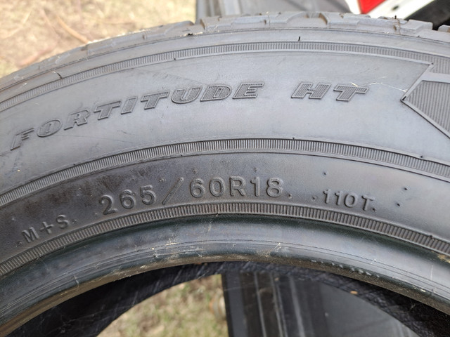 4 Goodyear mud and snow tires 265/60R18 with 200Kms in Tires & Rims in Belleville