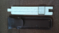 HUGHES OWENS 6" SLIDE RULE No. 1762 with leather case.  1962