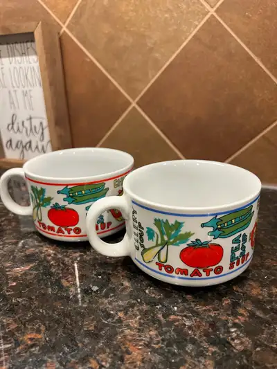 Vintage Ceramic Soup Mugs, View more