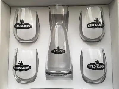 Strongbow Decanter/Carafe and 4 Glasses (BNIB), View more