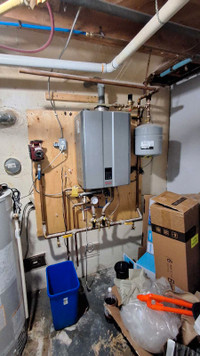 Rinnai tankless water heater and boiler