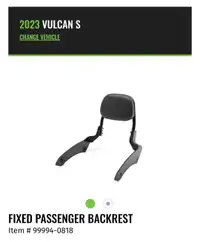 Kawasaki Vulcan S Fixed Passenger Backrest