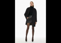 Aritzia Black Wool Winter Babaton Slouch Coat Mid Like New!