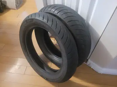 Clearing out the garage. Up for grabs is a set of Avon Roadrider tires with tons of life left in the...