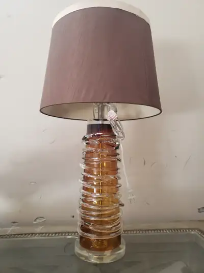 Lampe Verre Soufflé Style Vintage / MCM Blown Glass Lamp, View more