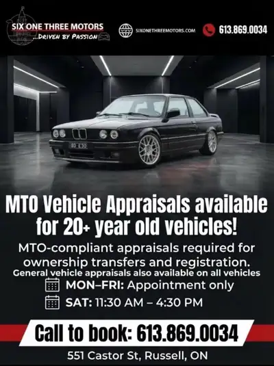 MTO Vehicle Appraisals | Insurance | Ottawa East, View more