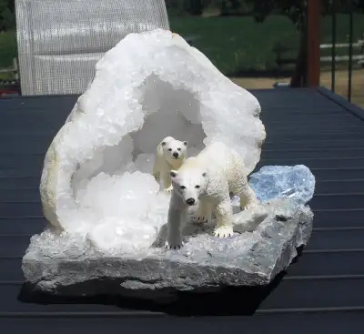 Polar Bear Table Sculpture 3-D Hand Crafted, View more