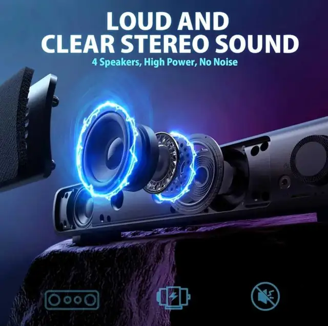 Computer Speakers, PC Gaming Speakers for Desktop, Laptop, USB P in Speakers, Headsets & Mics in Markham / York Region - Image 3