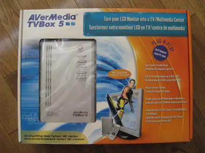 NEW / NEUF Aver Media TV Box 5 with remote + FREE set of cables, View more