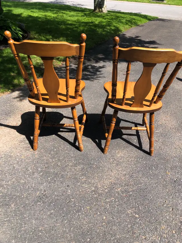 2 Antique Solid Chairs in Chairs & Recliners in Kingston - Image 3