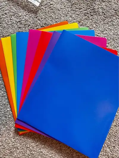 Plastic Folders with Pockets, 8Pcs, View more