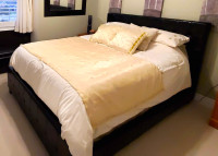 King size, faux leather Bed frame.