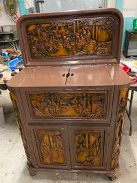BAR BUFFET CHINOIS ANTIQUE CHINESE LACQUERED  WOOD CABINET