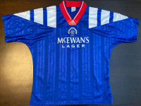 1992-1994 Glasgow Rangers *Treble Winners* Soccer Jersey - XL