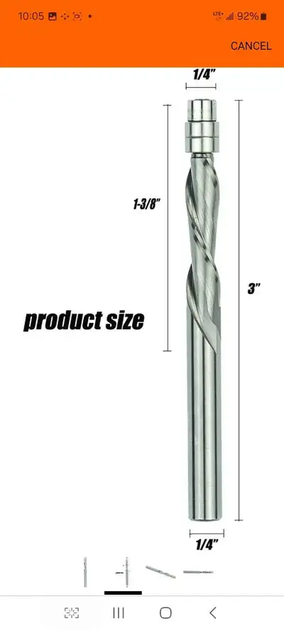 Jiiolioa XX2133 Spiral Flush Trim Router Bit 1/4- Inch Shank Dow, View more