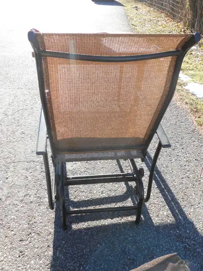 Glider rocker lawnchair 1" cushion height41" width23" depth32", View more