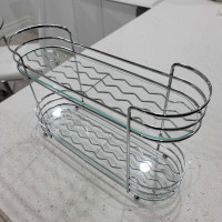 Bathroom Caddy - Glass & Steel