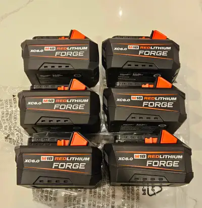 Brand new Milwaukee M18 6.0 Forge Battery 200 each, View more