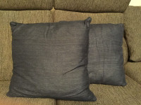 Dark blue linen/cotton throw cushions