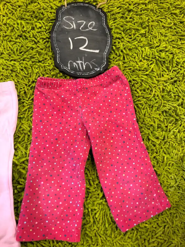 2 pairs of girls cotton pink pants - 12 months62863262704642122