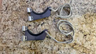 Rotating brackets for stantions, can be used inboard or outboard. Easy installation - simply undo an...