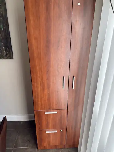 Solid Wood Storage Cabinet / Wardrobe with Locks & Keys, View more