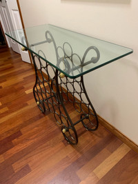 Glass top wine rack