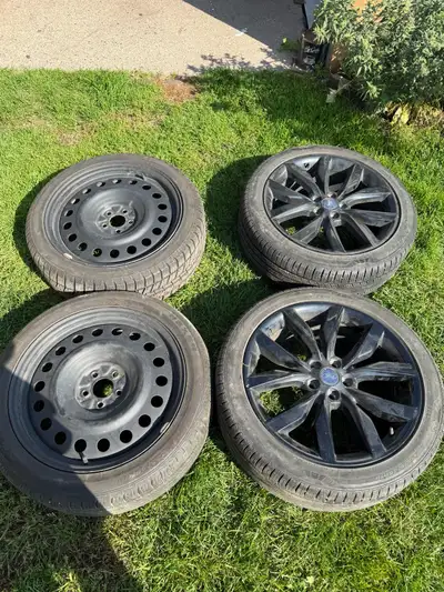 19 in rims off a ford escape. the steel wheels are 9 months old. the ford. rims were on the car when...